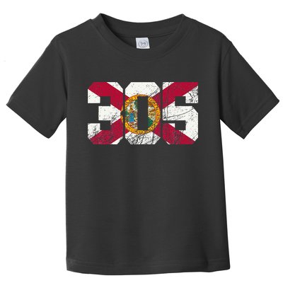 305 Area Code Flag Of Florida Miamidade County Toddler T-Shirt