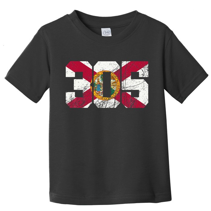305 Area Code Flag Of Florida Miamidade County Toddler T-Shirt