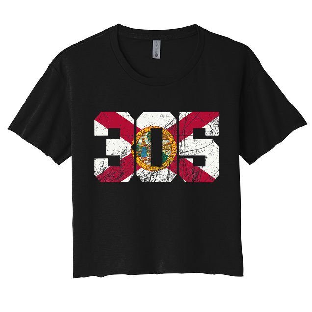 305 Area Code Flag Of Florida Miamidade County Crop Top