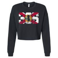 305 Area Code Flag Of Florida Miamidade County Cropped Pullover Crew