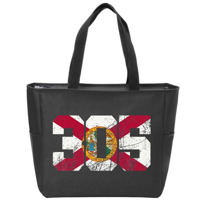 305 Area Code Flag Of Florida Miamidade County Zip Tote Bag