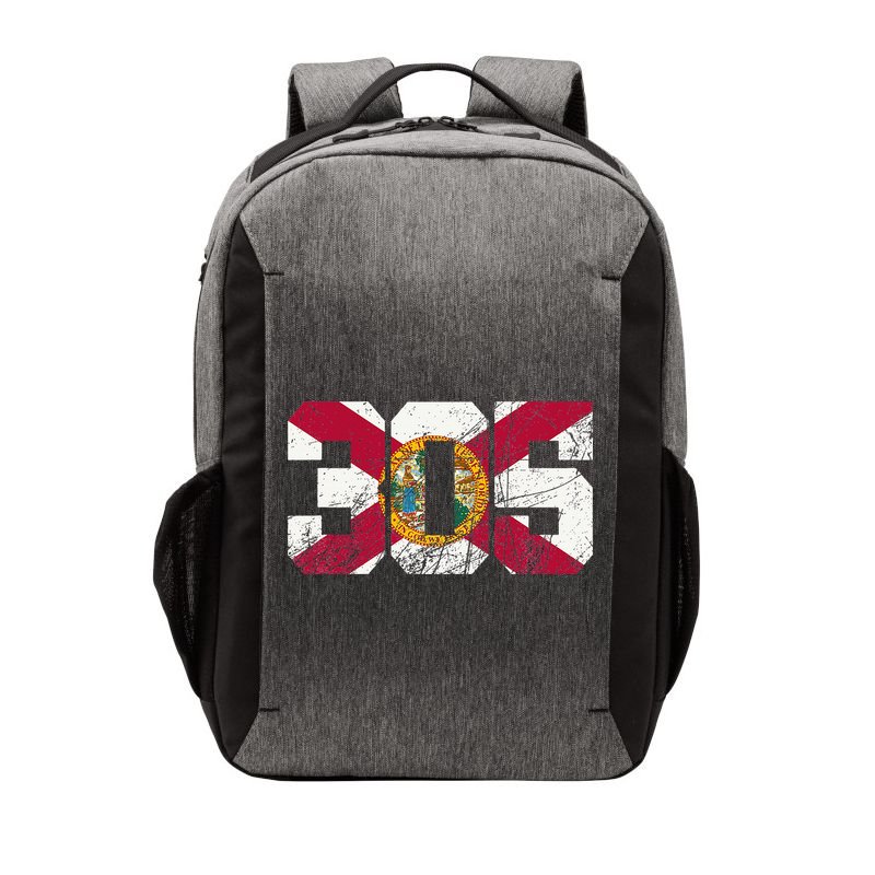 305 Area Code Flag Of Florida Miamidade County Vector Backpack