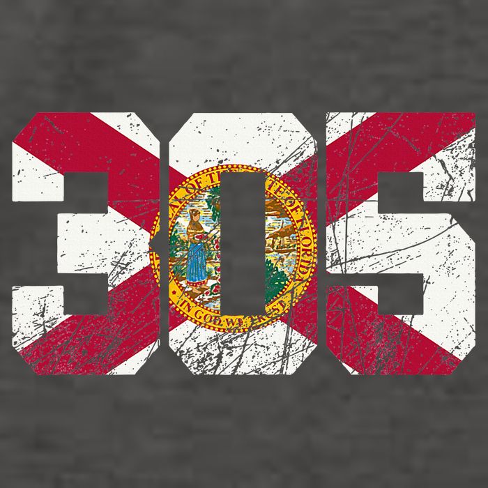 305 Area Code Flag Of Florida Miamidade County Vector Backpack