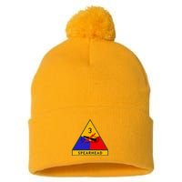 3rd Armored Division Army Wwii Spearhead Pom Pom 12in Knit Beanie