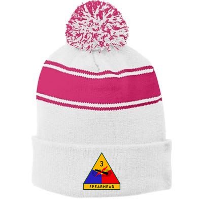 3rd Armored Division Army Wwii Spearhead Stripe Pom Pom Beanie