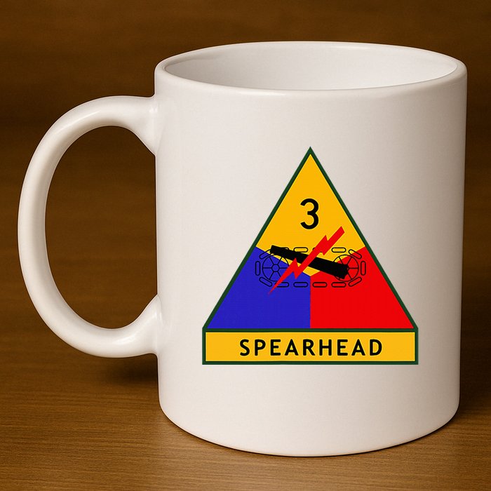 3rd Armored Division Army Wwii Spearhead 11oz C Handle Ceramic Mug