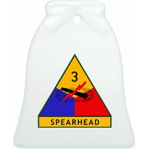 3rd Armored Division Army Wwii Spearhead Ceramic Bell Ornament