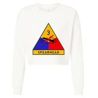 3rd Armored Division Army Wwii Spearhead Cropped Pullover Crew