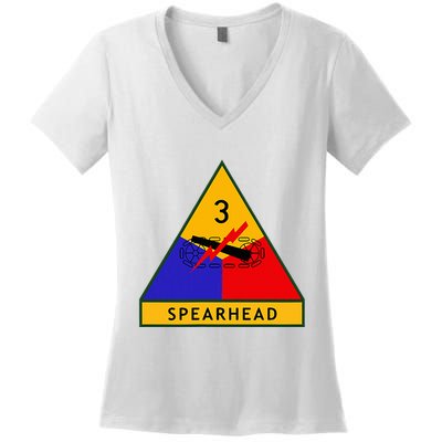 3rd Armored Division Army Wwii Spearhead Women's V-Neck T-Shirt