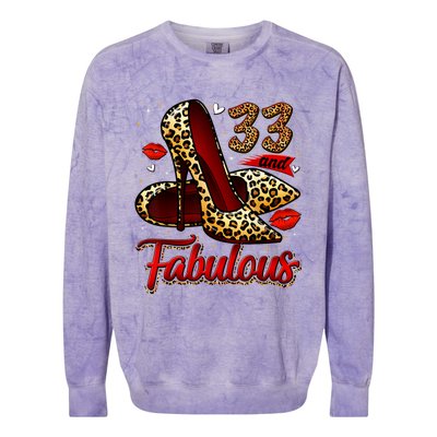 33 And Fabulous High Heels Stepping Into My 33rd Birthday Colorblast Crewneck Sweatshirt