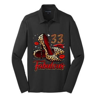 33 And Fabulous High Heels Stepping Into My 33rd Birthday Silk Touch Performance Long Sleeve Polo