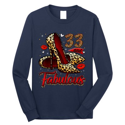 33 And Fabulous High Heels Stepping Into My 33rd Birthday Long Sleeve Shirt