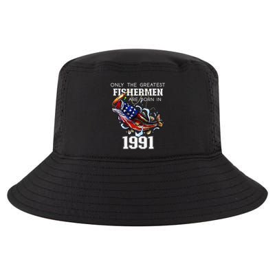 32nd Birthday 1991 Fishermen Bass Fishing 32 Years Old Cool Comfort Performance Bucket Hat