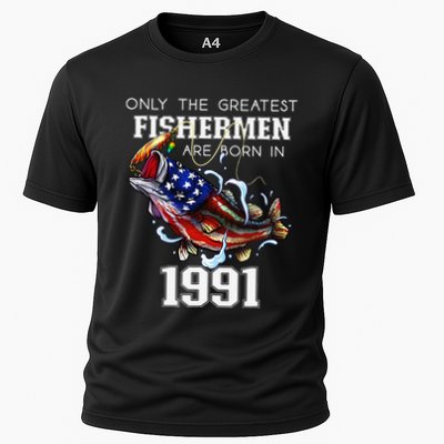 32nd Birthday 1991 Fishermen Bass Fishing 32 Years Old Performance Shirt