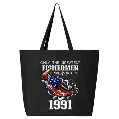 32nd Birthday 1991 Fishermen Bass Fishing 32 Years Old 25L Jumbo Tote