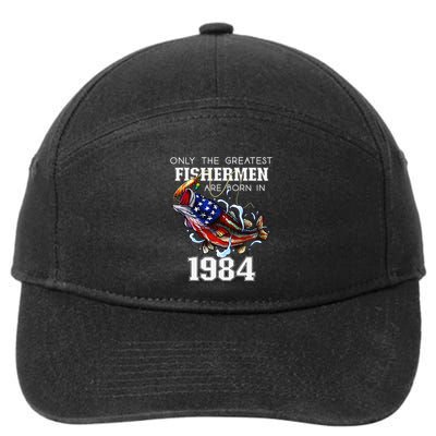 39th Birthday 1984 Fisherman Bass Fishing 39 Year Old 7-Panel Snapback Hat