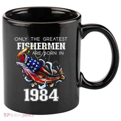 39th Birthday 1984 Fisherman Bass Fishing 39 Year Old 11oz C Handle Ceramic Mug