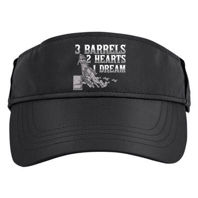 3 Barrels 2 Hearts 1 Dream Horse Barrel Racing Adult Drive Performance Visor