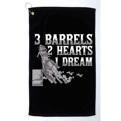 3 Barrels 2 Hearts 1 Dream Horse Barrel Racing Golf Towel