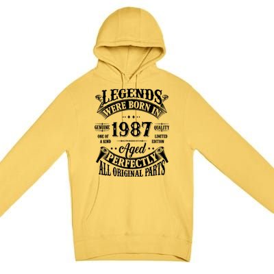 37th Birthday 37 Years Old Vintage Legends Born In 1987 Premium Pullover Hoodie