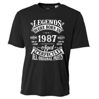 37th Birthday 37 Years Old Vintage Legends Born In 1987 Cooling Performance Crew T-Shirt