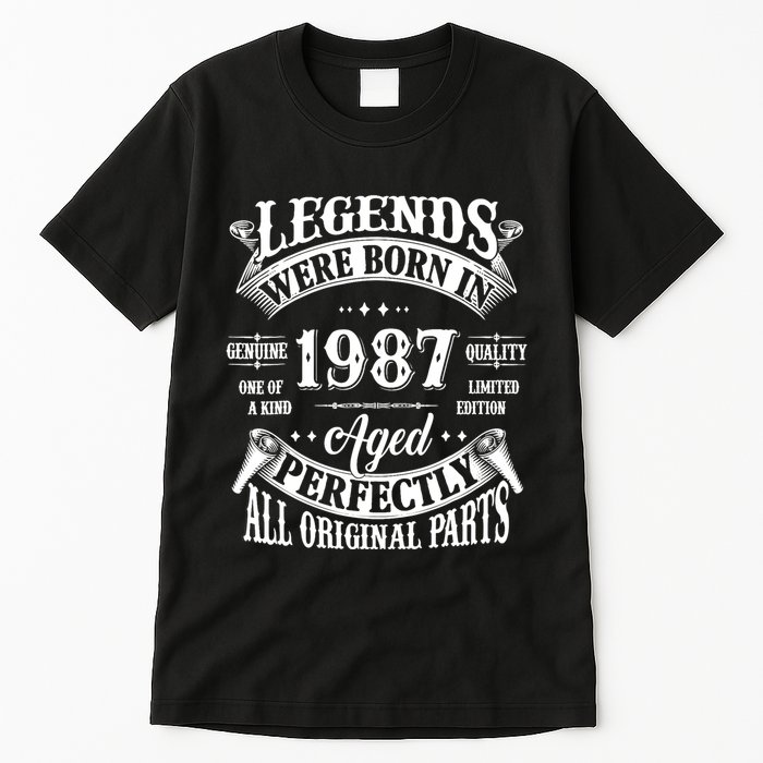 37th Birthday 37 Years Old Vintage Legends Born In 1987 Tall T-Shirt