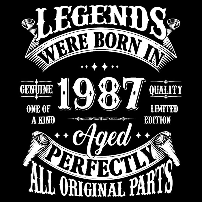 37th Birthday 37 Years Old Vintage Legends Born In 1987 Tall T-Shirt