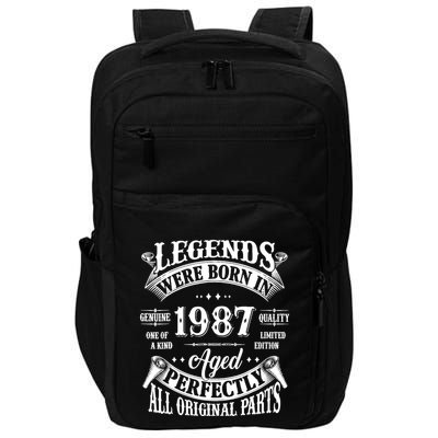 37th Birthday 37 Years Old Vintage Legends Born In 1987 Impact Tech Backpack