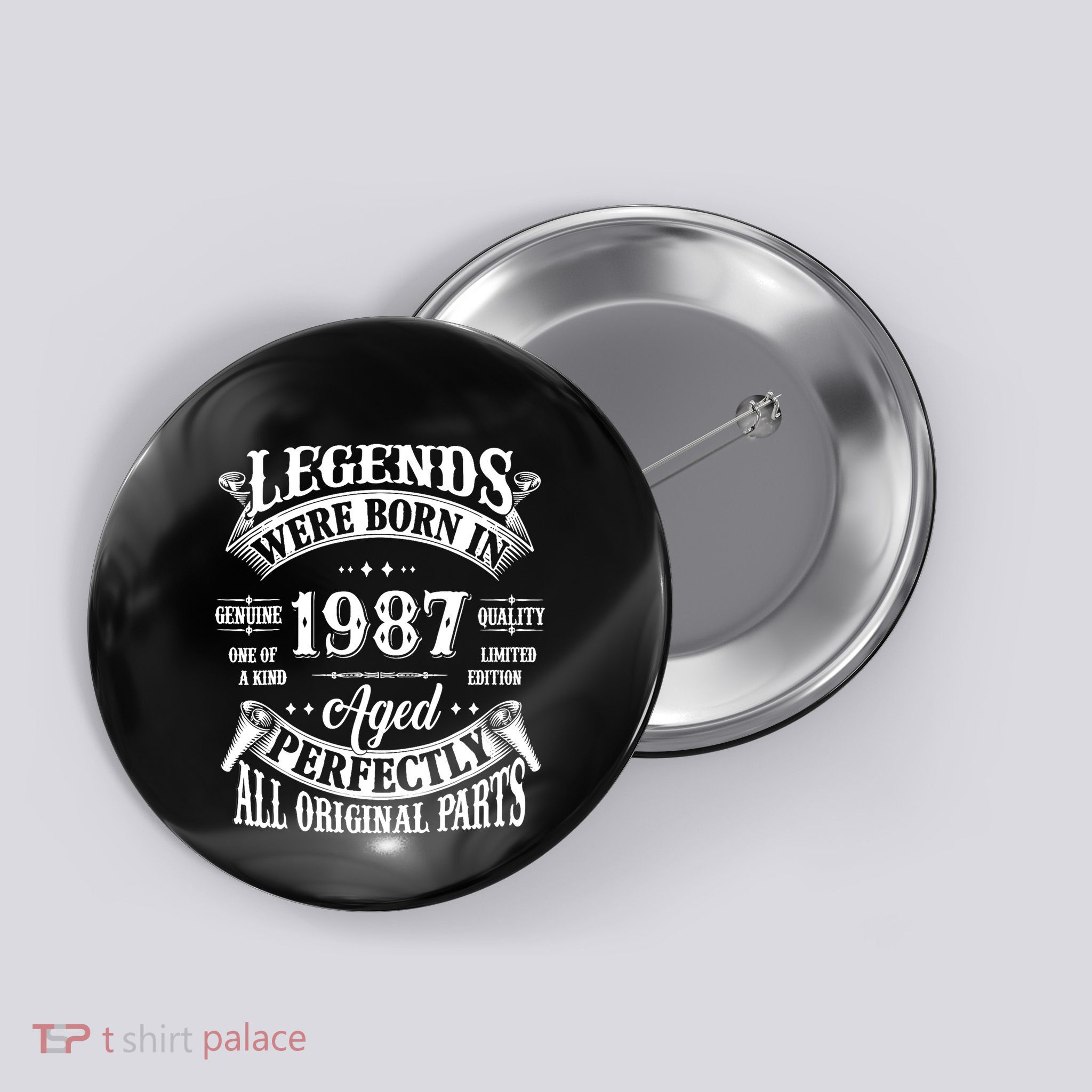 37th Birthday 37 Years Old Vintage Legends Born In 1987 Button