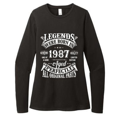 37th Birthday 37 Years Old Vintage Legends Born In 1987 Womens CVC Long Sleeve Shirt