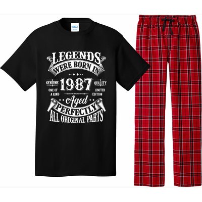 37th Birthday 37 Years Old Vintage Legends Born In 1987 Pajama Set