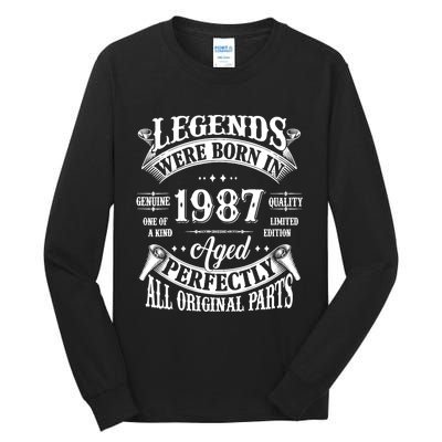 37th Birthday 37 Years Old Vintage Legends Born In 1987 Tall Long Sleeve T-Shirt