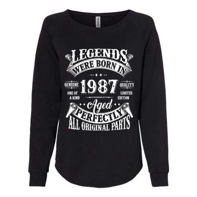 37th Birthday 37 Years Old Vintage Legends Born In 1987 Womens California Wash Sweatshirt