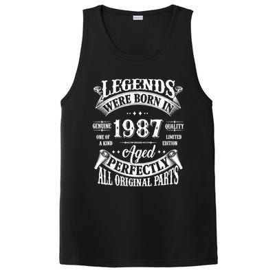 37th Birthday 37 Years Old Vintage Legends Born In 1987 PosiCharge Competitor Tank