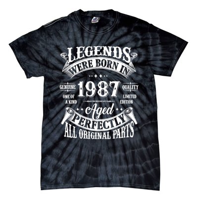 37th Birthday 37 Years Old Vintage Legends Born In 1987 Tie-Dye T-Shirt