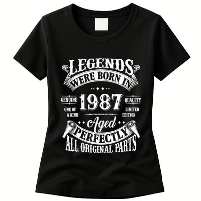 37th Birthday 37 Years Old Vintage Legends Born In 1987 Womens T-Shirt