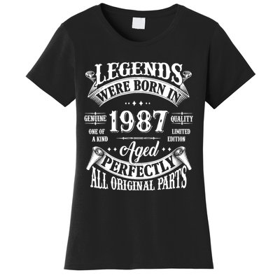 37th Birthday 37 Years Old Vintage Legends Born In 1987 Women's T-Shirt