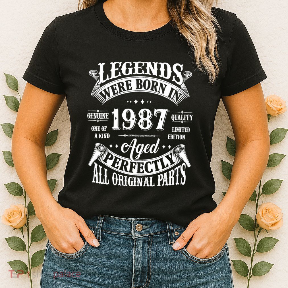 37th Birthday 37 Years Old Vintage Legends Born In 1987 Womens T-Shirt