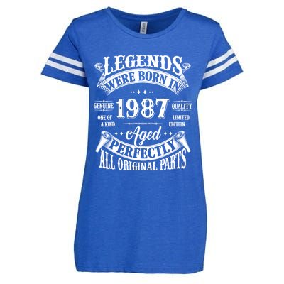 37th Birthday 37 Years Old Vintage Legends Born In 1987 Enza Ladies Jersey Football T-Shirt