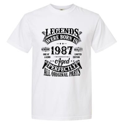 37th Birthday 37 Years Old Vintage Legends Born In 1987 Garment-Dyed Heavyweight T-Shirt