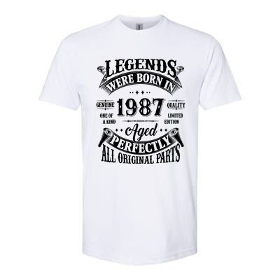 37th Birthday 37 Years Old Vintage Legends Born In 1987 Softstyle CVC T-Shirt