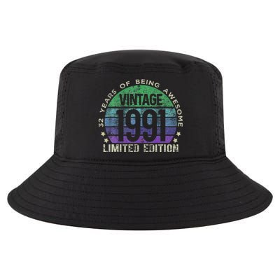 32nd Birthday 32 Year Old Gifts Vintage 1991 Limited Edition Cool Comfort Performance Bucket Hat