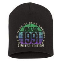 32nd Birthday 32 Year Old Gifts Vintage 1991 Limited Edition Short Acrylic Beanie