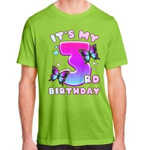 3rd Birthday, 3 Years, Butterflies And Number 3 Adult ChromaSoft Performance T-Shirt