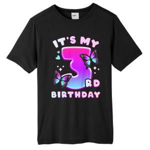 3rd Birthday, 3 Years, Butterflies And Number 3 Tall Fusion ChromaSoft Performance T-Shirt