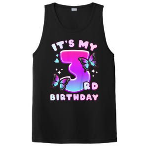 3rd Birthday, 3 Years, Butterflies And Number 3 PosiCharge Competitor Tank