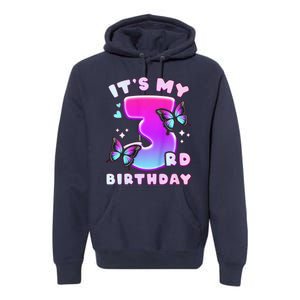 3rd Birthday, 3 Years, Butterflies And Number 3 Premium Hoodie