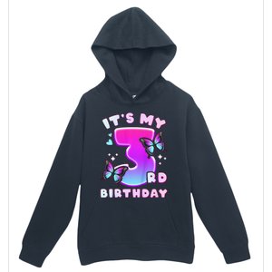 3rd Birthday, 3 Years, Butterflies And Number 3 Urban Pullover Hoodie