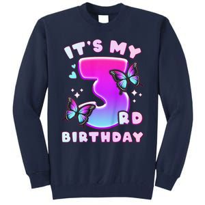 3rd Birthday, 3 Years, Butterflies And Number 3 Tall Sweatshirt