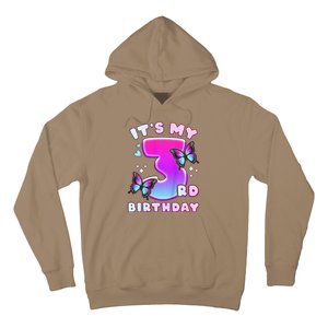 3rd Birthday, 3 Years, Butterflies And Number 3 Hoodie